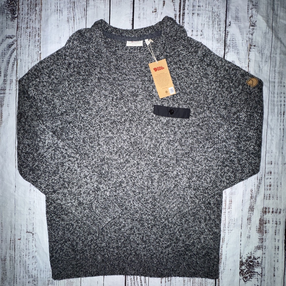 Fjallraven Men's XXL Gray Lada Roundneck Wool Knit Sweater NWT $175